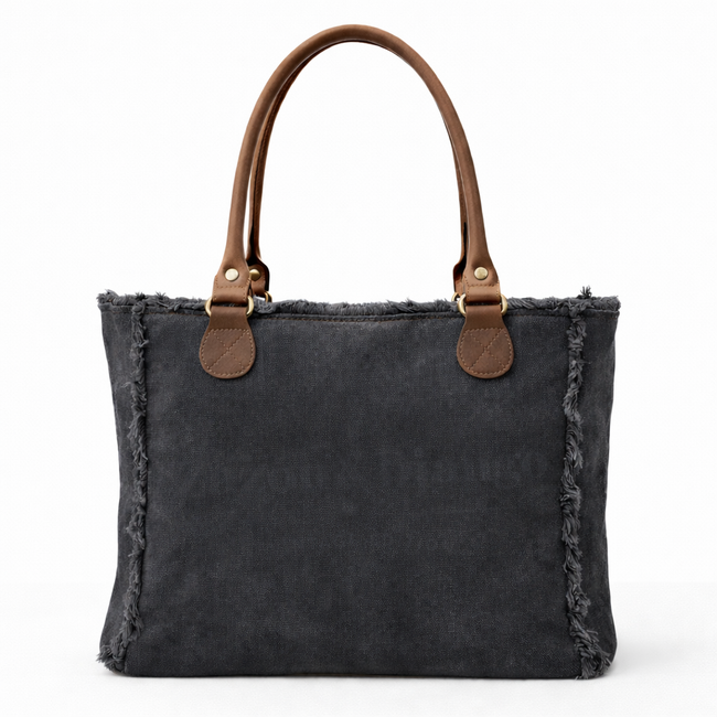 Mini Cabas Noir Patiné